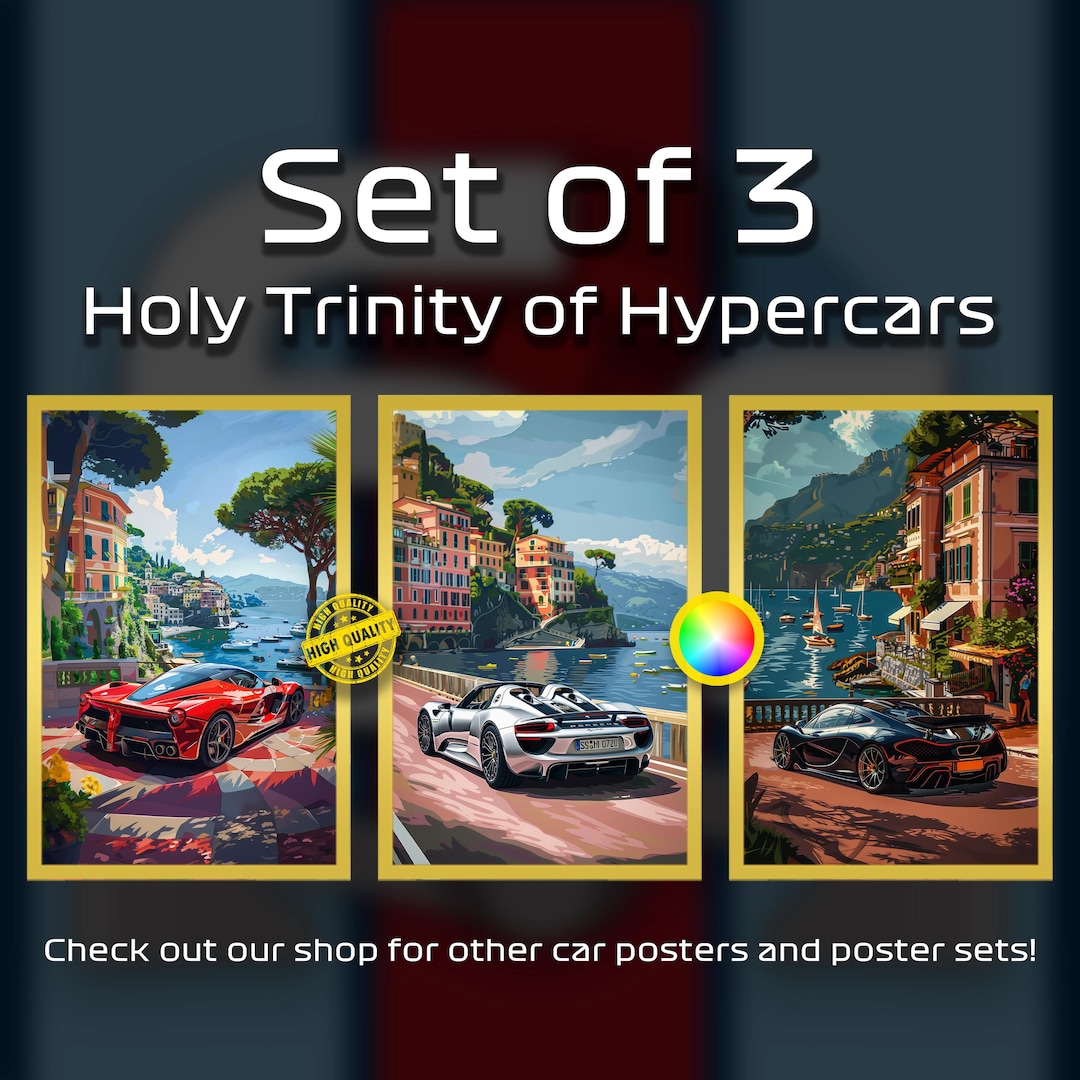 Set of 3 Holy Trinity of Hypercars Posters #S990 | Porsche 918, Mclaren ...