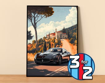 Maserati Poster | Granturismo Poster #5150.6 | Maserati Wall Decor