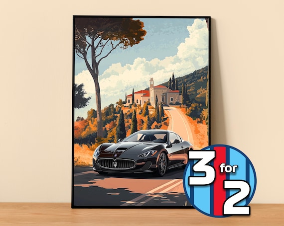 Maserati Poster | Granturismo Poster #5150.6 | Maserati Wall Decor