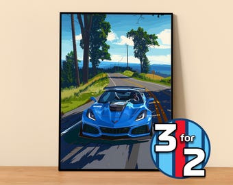 Chevrolet Poster | Corvette ZR1 C7 Poster #5320.2 | Corvette Wall