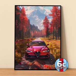 Alfa Romeo Poster | Giulia Quadrifoglio Poster #5110.1 | Alfa Romeo Wall Decor | Alfa Romeo Art Illustration | Gift for Him | Gift For Her