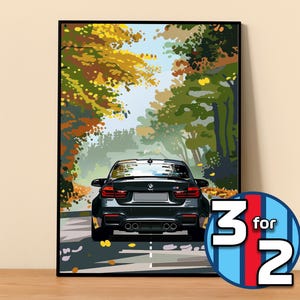 BMW Poster | M3 Competition F80 Poster #5013.17 | BMW Wall Decor | BMW Art Illustration | Gift for Him | Car Wall Decor | Gift For Her