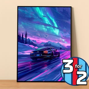 Bentley Poster | Continental GT Poster #8430.0 | Bentley Wall Decor | Bentley Art Illustration | Gift for Him | Car Wall Decor Gift For Her