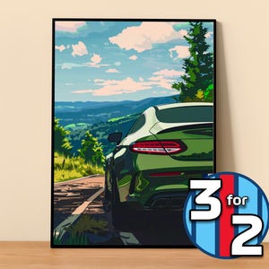 Mercedes Poster | C63 S AMG Poster #5001.5 | Mercedes Wall Decor | Mercedes Art Illustration | Gift for Him | Gift For Her