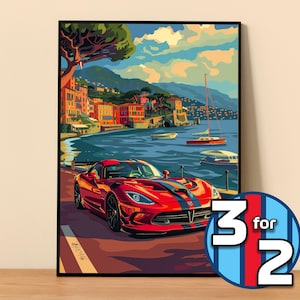 Dodge Poster | Viper ACR Poster #9311.0 | Dodge Wall Decor | Dodge Art Illustration | Gift for Him | Car Wall Decor | Gift For Her