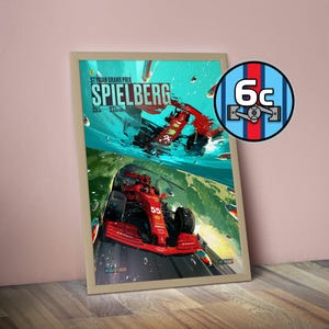 Ferrari Poster Print | Styrian GP 2021 Spielberg Print | F1 Poster | Grand Prix Race Poster | F1 Wall Decor | Formula 1 Gift |