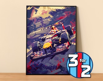 Red Bull F1 Poster #F1120 | Red Bull Racing Print | F1 Poster | Formula 1 Poster | F1 Wall Decor | Formula 1 Gift |