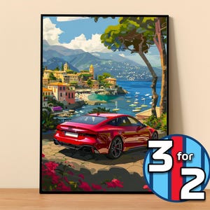 Cartel de Audi / Cartel RS7 Sportback #9037.1 / Decoración de pared de Audi / Ilustración de arte de Audi / Regalo para él / Decoración de pared de coche / Regalo para ella