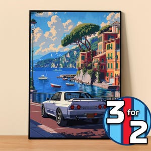 Nissan Poster | Skyline GT-R R32 Poster #9200.5 | JDM Wall Decor | JDM Art Illustration | Gift for Him | Car Wall Decor Gift For Her
