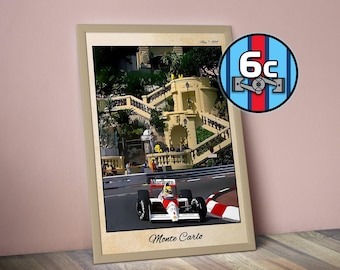 Monaco F1 Poster Druck | Ayrton Senna Druck | F1 Poster | Formel 1 Poster | F1 Wanddekor | Formel 1 Geschenk |