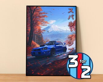 Plakat Subaru | Plakat Impreza WRX STI #7230.0 | Dekoracja ścienna JDM | Ilustracja artystyczna JDM | Prezent dla niego | Dekoracja ścienna samochodu Prezent dla niej