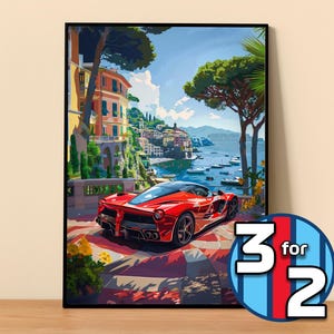 Ferrari Poster | LaFerrari Poster #9100.1 | Ferrari Wall Decor | Ferrari Art Illustration | Gift for Him | Car Wall Decor | Gift For Her