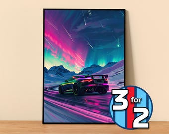Jaguar Poster | F-Type SVR Poster #8420.0 | Jaguar Wall Decor | Jaguar Art Illustration | Gift for Him | Car Wall Decor Gift For Her