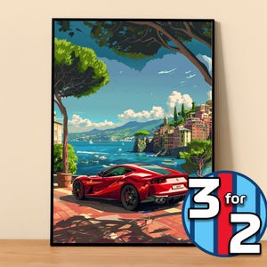 Ferrari Poster | 812 Superfast Poster #9105.1 | Ferrari Wall Decor | Ferrari Art Illustration | Gift for Him | Car Wall Decor | Gift For Her