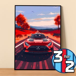 Mercedes Poster | AMG GT Black Series Poster #5000.0 | Mercedes Decor | Mercedes Art Illustration | Gift for Him Car Wall Decor Gift For Her