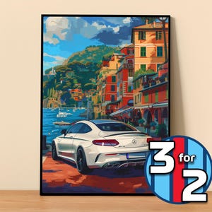 Mercedes Poster | C63 S AMG Poster #9001.1 | Mercedes Wall Decor | Mercedes Art Illustration | Gift for Him | Car Wall Decor Gift For Her