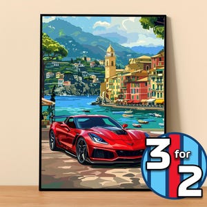 Chevrolet Poster | Corvette ZR1 C7 Poster #9320.5 | Corvette Wall Decor | Corvette Art Illustration | Gift for Him | Gift For Her