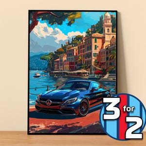 Mercedes Poster | C63 S AMG Poster #9001.0 | Mercedes Wall Decor | Mercedes Art Illustration | Gift for Him | Car Wall Decor Gift For Her