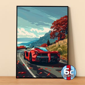 Ferrari Poster | LaFerrari Poster #5100.1 | Ferrari Wall Decor | Ferrari Art Illustration | Gift for Him | Car Wall Decor | Gift For Her