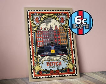 Red Bull F1 Poster Print | Dutch GP 2024 Zandvoort Poster | F1 Poster | Grand Prix Race Poster | F1 Wall Decor | Formula 1 Gift |