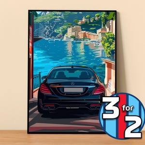 Mercedes Poster | S63 AMG Poster #9007.1 | Mercedes Wall Decor | Mercedes Art Illustration | Gift for Him | Car Wall Decor Gift For Her