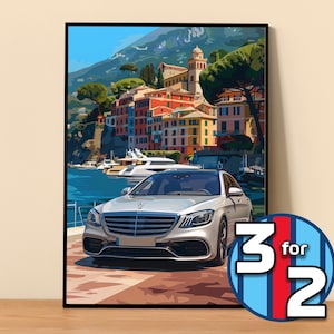 Mercedes Poster | S63 AMG Poster #9007.0 | Mercedes Wall Decor | Mercedes Art Illustration | Gift for Him | Car Wall Decor Gift For Her