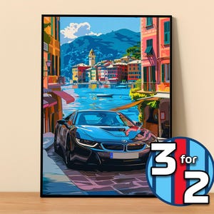 BMW Poster | I8 Poster #9010.0 | BMW Wall Decor | BMW Art Illustration | Gift for Him | Car Wall Decor | Gift For Her