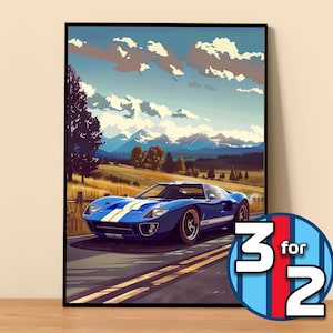Ford Poster | Ford GT40 Poster #5300.0 | Ford Wall Decor | Ford Art Illustration | Gift for Him | Car Wall Decor | Gift For Her