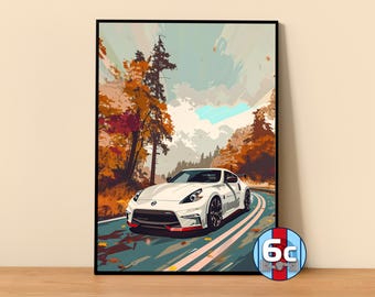 Nissan Poster | 370Z Nismo Poster #5201.2 | JDM Wall Decor | JDM Art Illustration | Gift for Him | Car Wall Decor Gift For Her