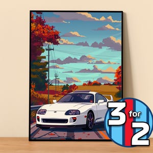 Toyota Poster | Supra Poster #5220.3 | JDM Wall Decor | Jdm Art Illustration | Gift for Him | Car Wall Decor Gift For Her