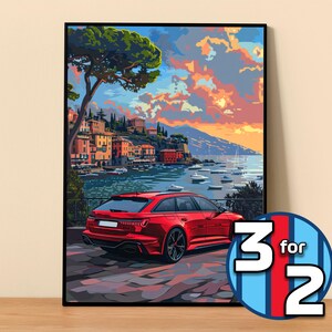 Cartel de Audi / Cartel RS6 Avant #9036.0 / Decoración de pared de Audi / Ilustración de arte de Audi / Regalo para él / Decoración de pared de coche / Regalo para ella