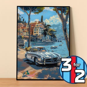 Mercedes Poster | 300SL Poster #9003.0 | Mercedes Wall Decor | Mercedes Art Illustration | Gift for Him | Car Wall Decor Gift For Her