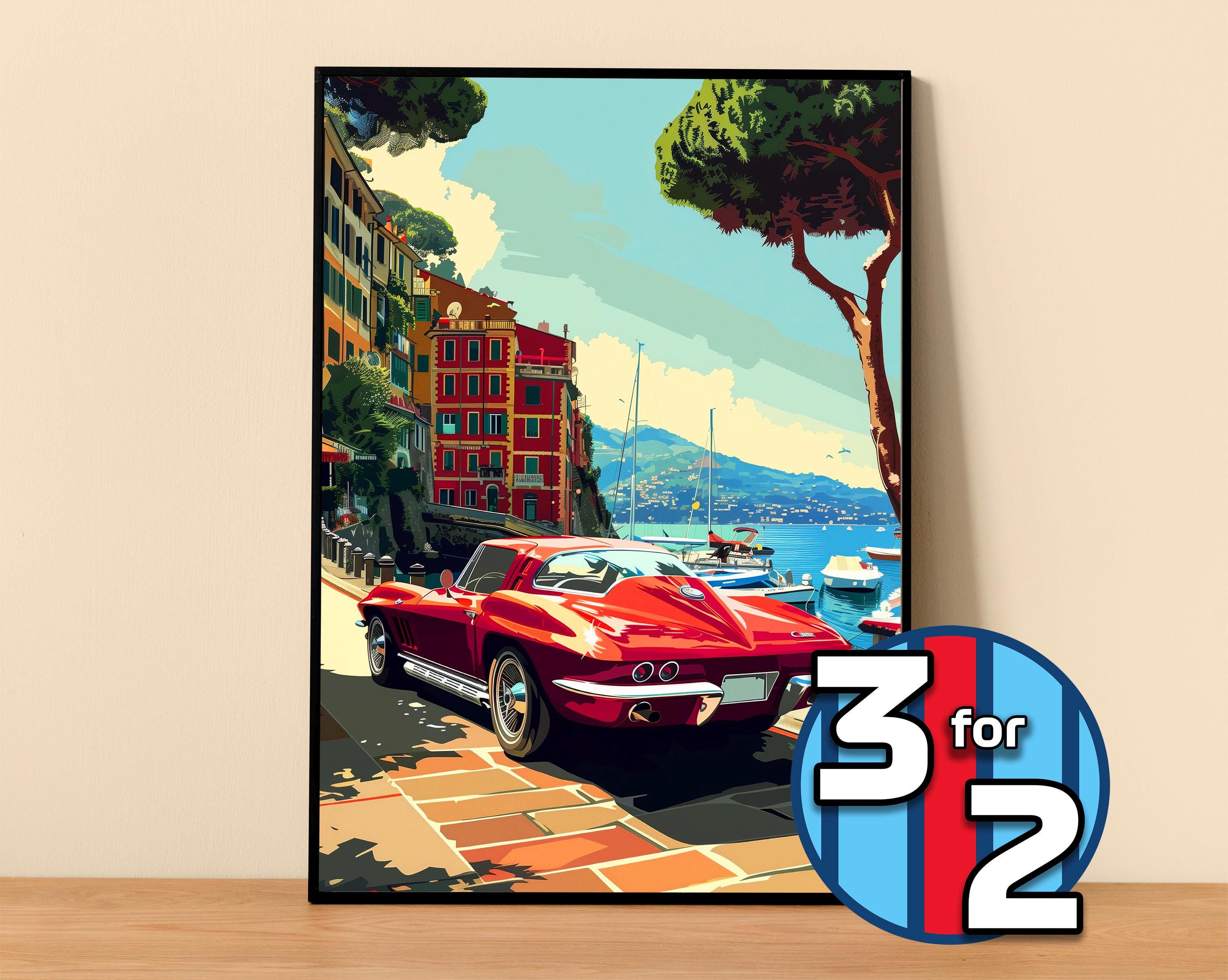CORVETTE アートポスター シボレー ポスター | コルベット スティングレイ C2 ポスター #9320.6