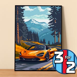 McLaren-poster | Mclaren 720S-poster #5412.2 | McLaren wanddecoratie | McLaren-kunstillustratie | Cadeau voor hem | Automuurdecoratie Cadeau voor haar