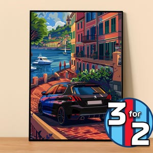 Peugeot Poster | 308 GTI Poster #9520.1 | Peugeot Wall Decor | Peugeot Art Illustration | Gift for Him | Car Wall Decor | Gift For Her