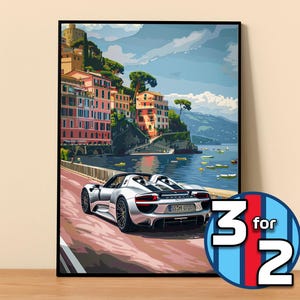 Porsche Poster | 918 Spyder Poster #9093.0 | Porsche Wall Decor | Porsche Art Illustration | Gift for Him | Car Wall Decor | Gift For Her |