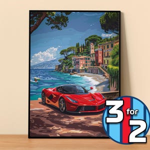 Ferrari Poster | LaFerrari Poster #9100.0 | Ferrari Wall Decor | Ferrari Art Illustration | Gift for Him | Car Wall Decor | Gift For Her