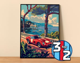 Ferrari Poster | 250 GTO Poster #9106.0 | Ferrari Wall Decor | Ferrari Art Illustration | Gift for Him | Car Wall Decor | Gift For Her
