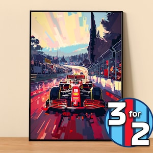 Ferrari F1 Poster #F1003 | Scuderia Ferrari Print | F1 Poster | Formula 1 Poster | F1 Wall Decor | Formula 1 Gift |