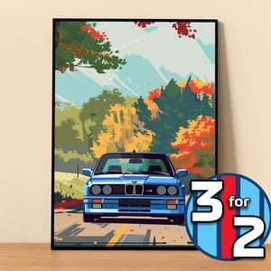 BMW Poster | M3 E30 Poster #5013.8 | BMW Wall Decor | BMW Art Illustration | Gift for Him | Car Wall Decor | Gift For Her