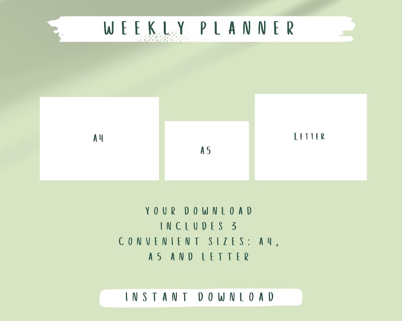 Undated Monthly Planner Printable: Landscape A4 A5 Letter (digital ...