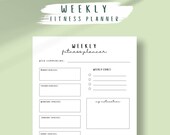 Weekly Fitness Planner: Workout Journal, Print at Home or Digital Use (Digital Download)