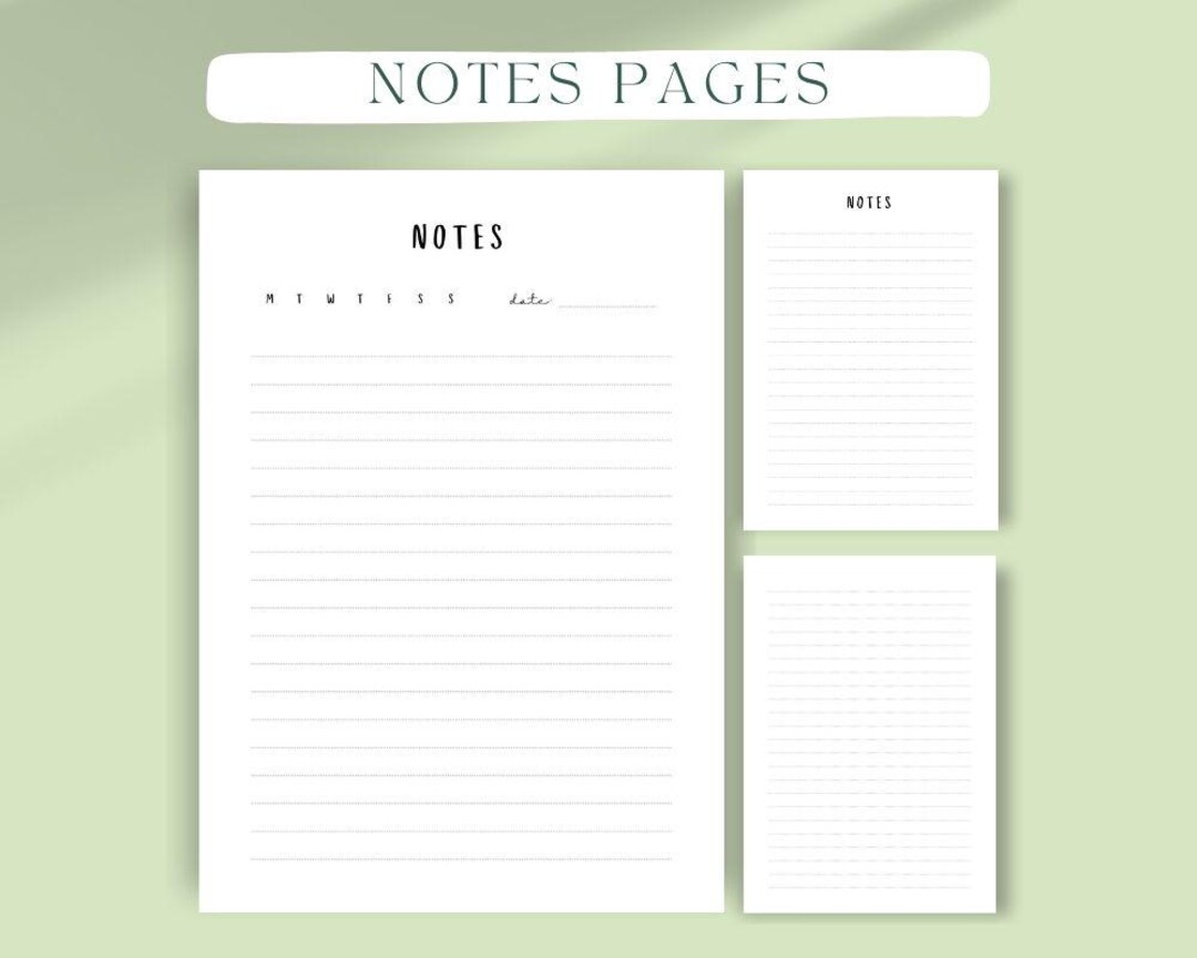 Notes Pages: Printable and Digital Lecture Templates for Goodnotes ...