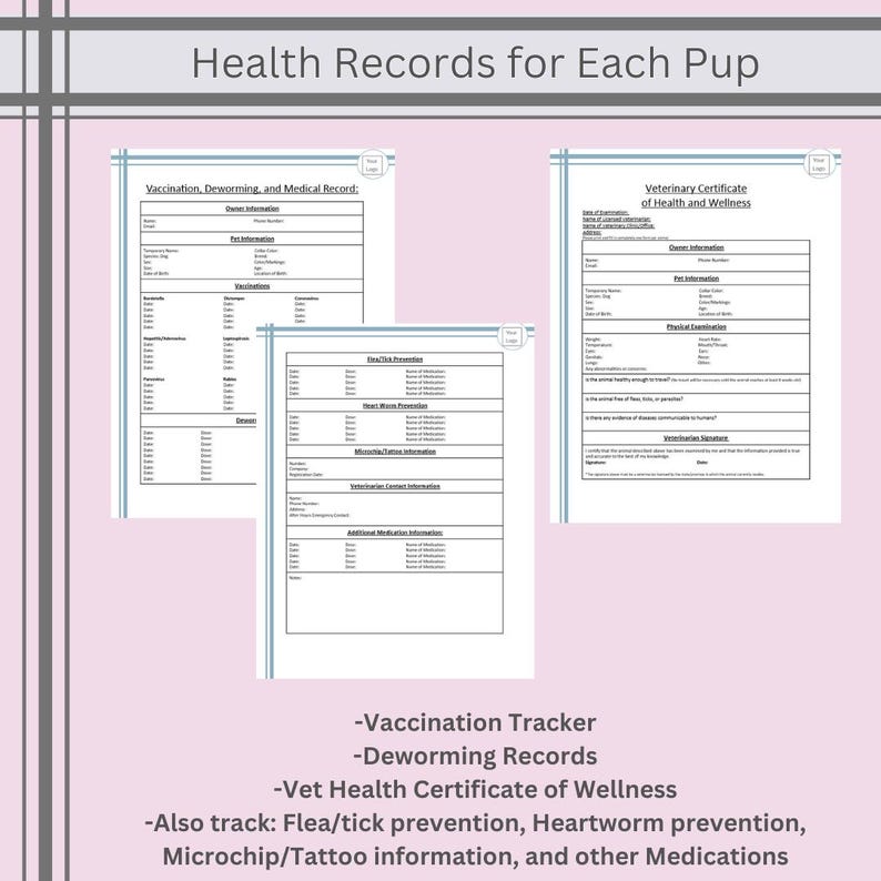 Complete Bundle of Dog Breeder Forms for New or Experienced Breeders ...