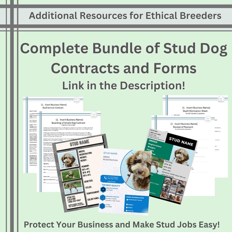 Dog Breeder Contract Templates, Puppy Forms (Digital Download image 15