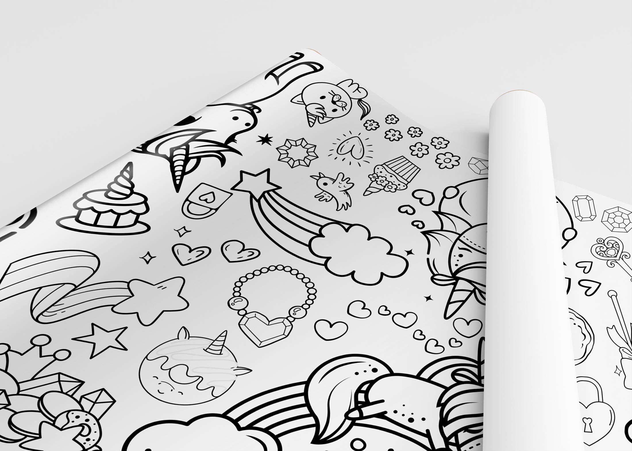 Unicorns Giant Coloring Poster Etsy