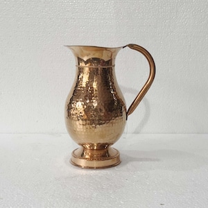 Copper Hammered Mughlai Jug, Elegant Traditional Drink ware for Serving Water, Perfect Gift for Housewarming & Special Occasions