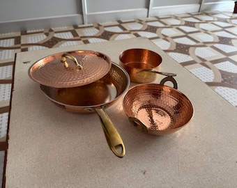 Handcrafted Copper Frying Pan: Kalai Finish Kadai Wok Cookware