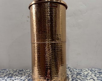 Dispensador de agua de cobre puro martillado a mano, regalo ecológico