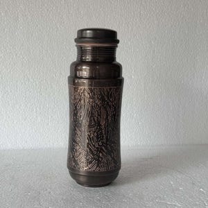 Antique Jumbo Water Bottle 1300ML, Heavy Copper Metal Rustic Dark Brown Finish, Perfect for Vintage Home Decor & Unique Gift